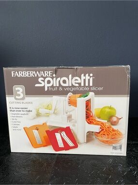Farberware White & Orange Spiraletti Fruit and Vegetable Slicer with 3 Blades